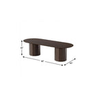 86" Natural Wood Double Pedestal Base Oval Dining Table