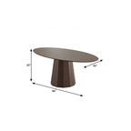 86" Walnut Solid Wood Double Pedestal Base Oval Dining Table