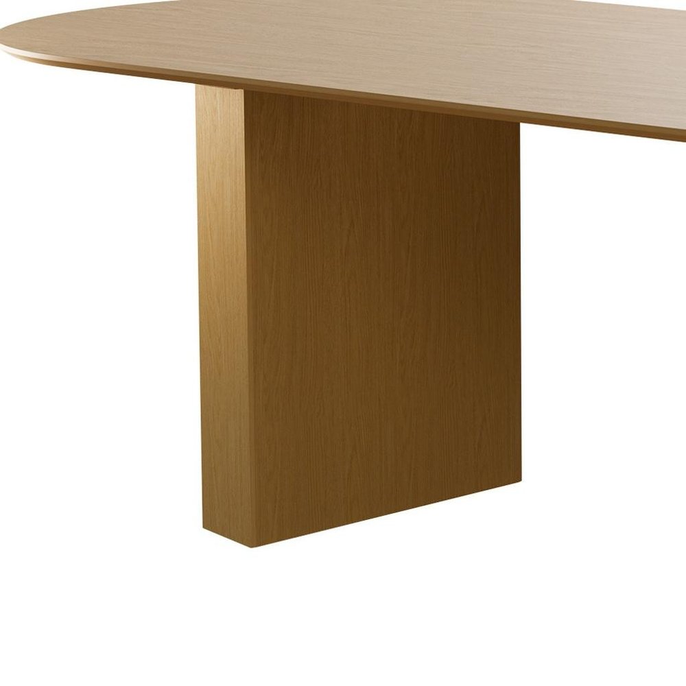 86" Natural Wood Double Pedestal Base Oval Dining Table