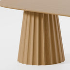 86" Natural Wood Double Pedestal Base Oval Dining Table
