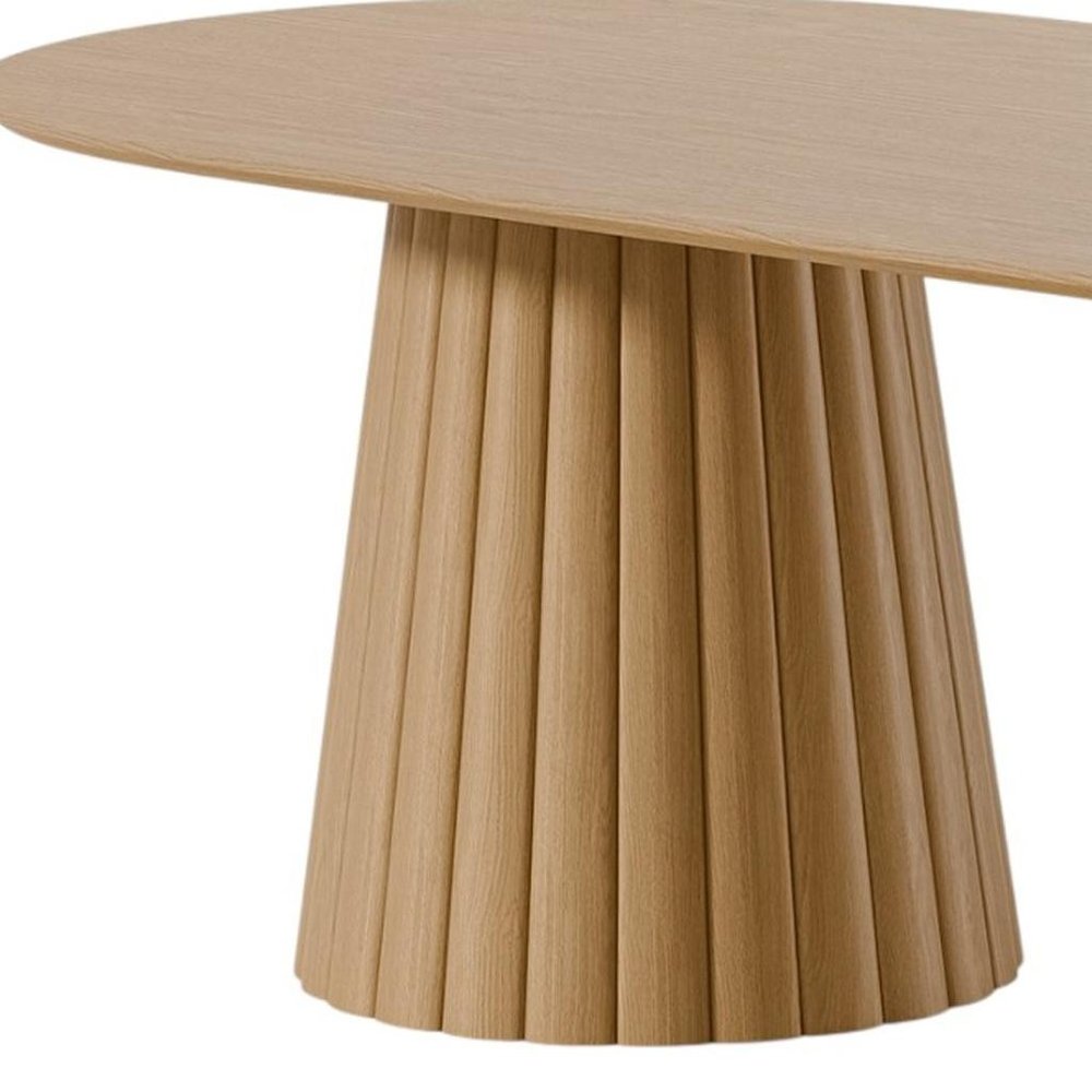 86" Natural Wood Double Pedestal Base Oval Dining Table
