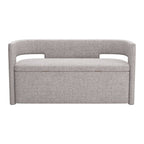 55" Gray Fabric Upholstered Storage Bench With Flip Top