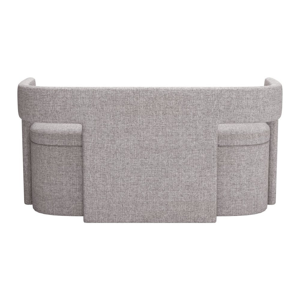 55" Gray Fabric Upholstered Storage Bench With Flip Top