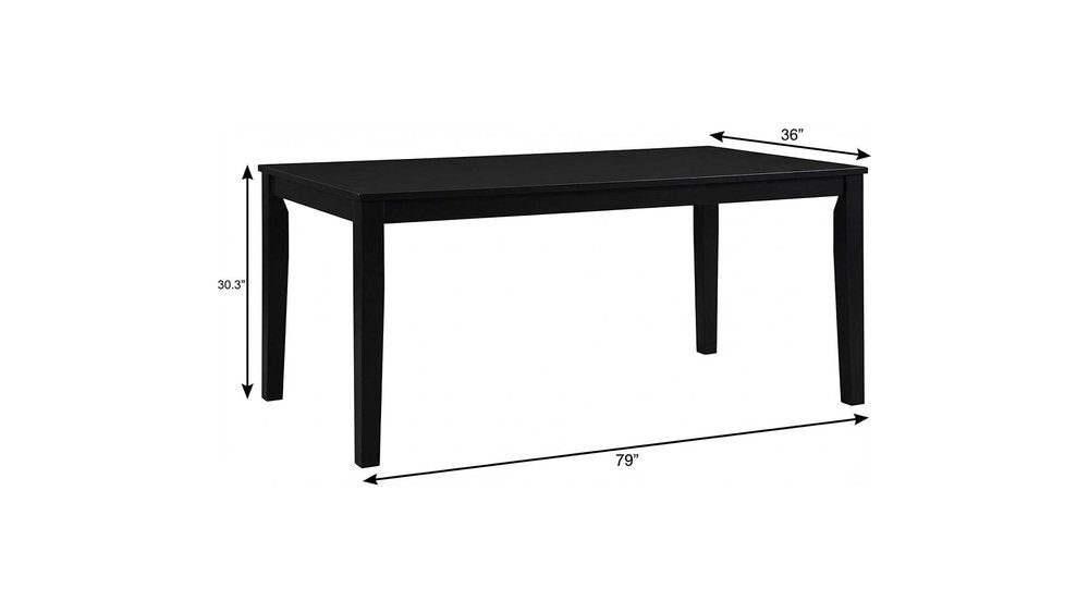 79" Black Wood Sled Base Dining Table
