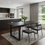 79" Black Wood Sled Base Dining Table