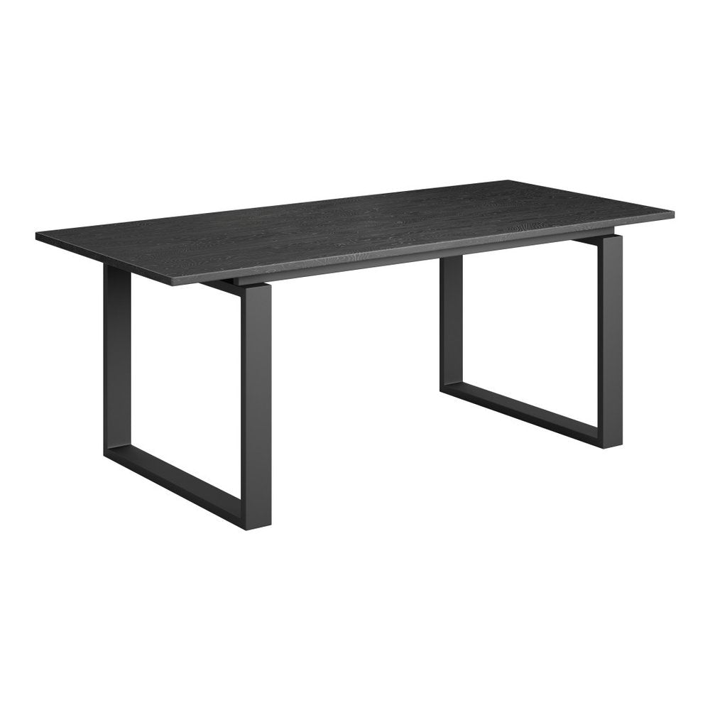 79" Black Wood Sled Base Dining Table