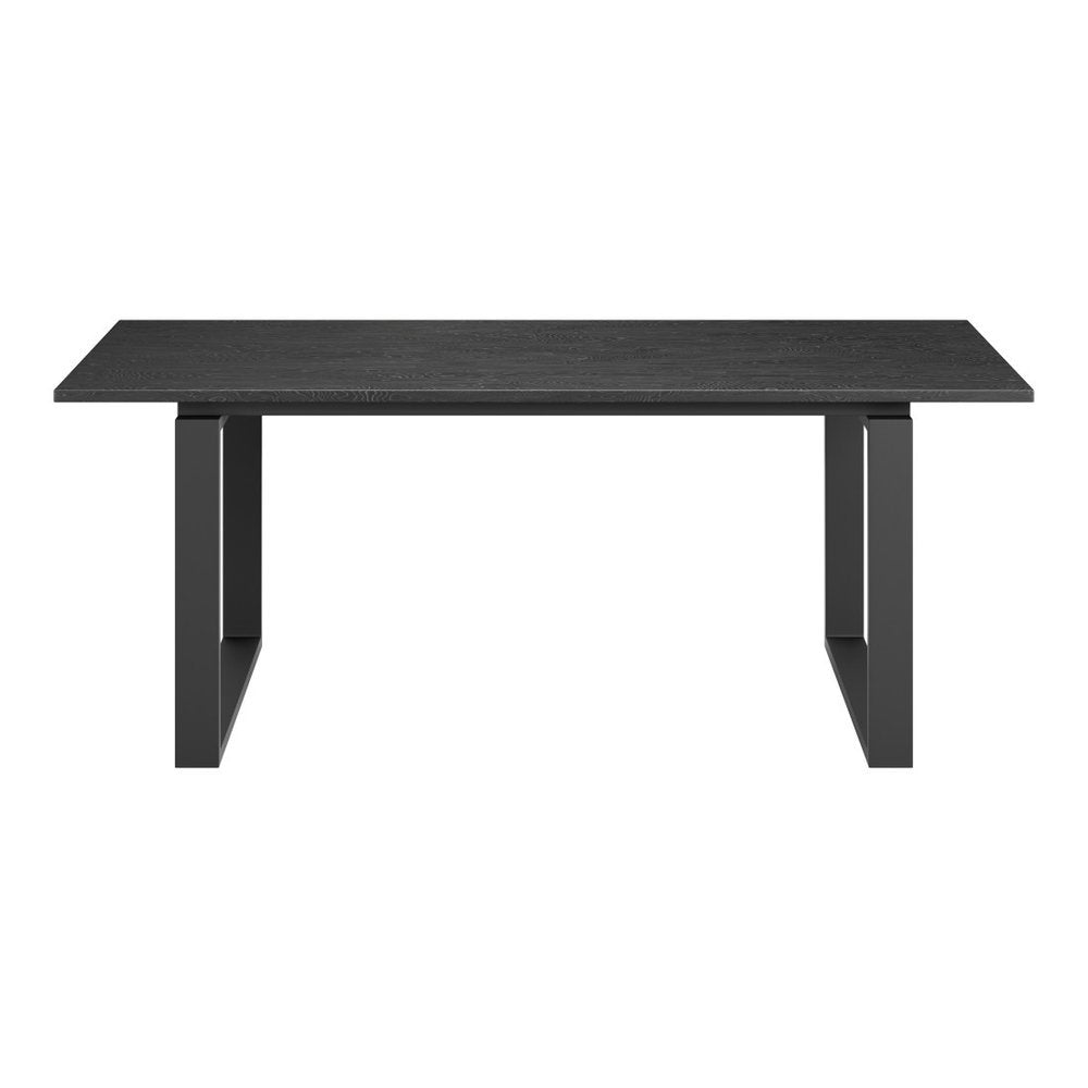 79" Black Wood Sled Base Dining Table