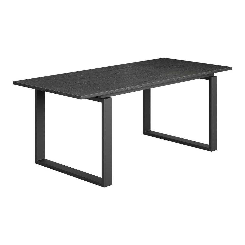 79" Black Wood Sled Base Dining Table