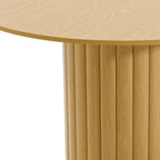 52" Natural Solid Wood Pedestal Base Round Top Dining Table