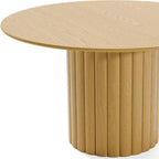 52" Natural Solid Wood Pedestal Base Round Top Dining Table