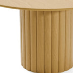 52" Natural Solid Wood Pedestal Base Round Top Dining Table