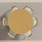 52" Natural Solid Wood Pedestal Base Round Top Dining Table