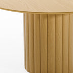 52" Natural Solid Wood Pedestal Base Round Top Dining Table
