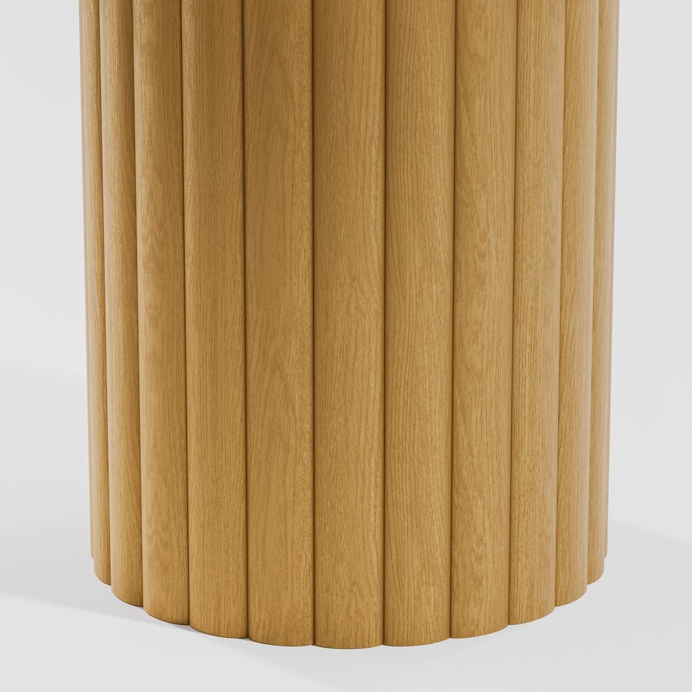 52" Natural Solid Wood Pedestal Base Round Top Dining Table