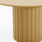 52" Natural Solid Wood Pedestal Base Round Top Dining Table