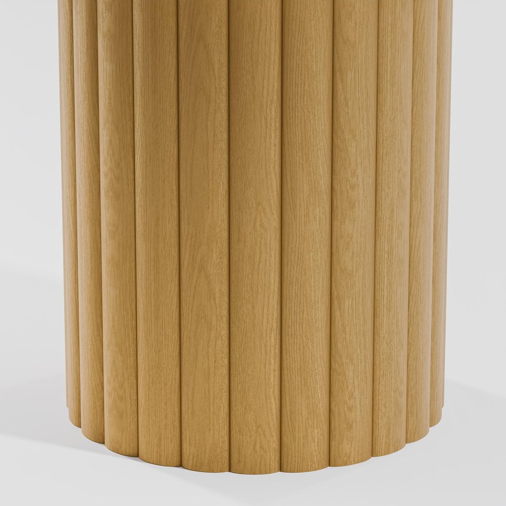60" Natural Solid Wood Pedestal Base Round Top Dining Table