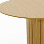 60" Natural Solid Wood Pedestal Base Round Top Dining Table