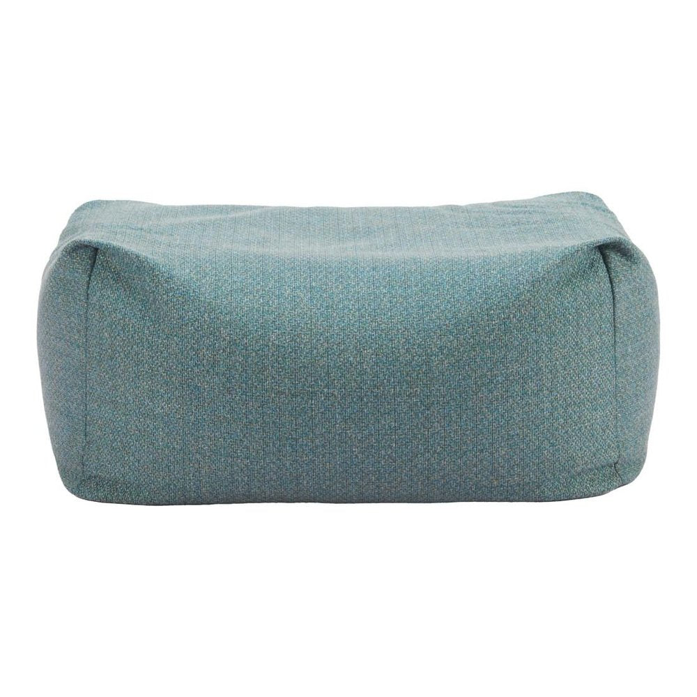 34" Green Olefin Outdoor Pouf Ottoman