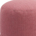 22" Red Olefin Round Outdoor Pouf Ottoman