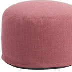 22" Red Olefin Round Outdoor Pouf Ottoman