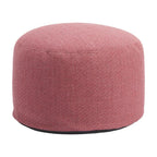 22" Red Olefin Round Outdoor Pouf Ottoman