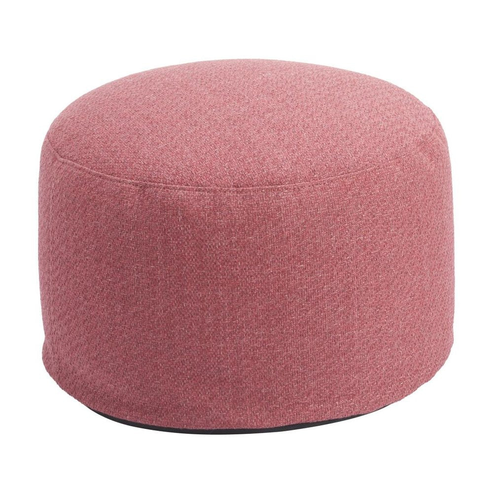 22" Red Olefin Round Outdoor Pouf Ottoman