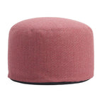 22" Red Olefin Round Outdoor Pouf Ottoman