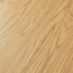 46" Oak Wood Pedestal Base Round Top Dining Table