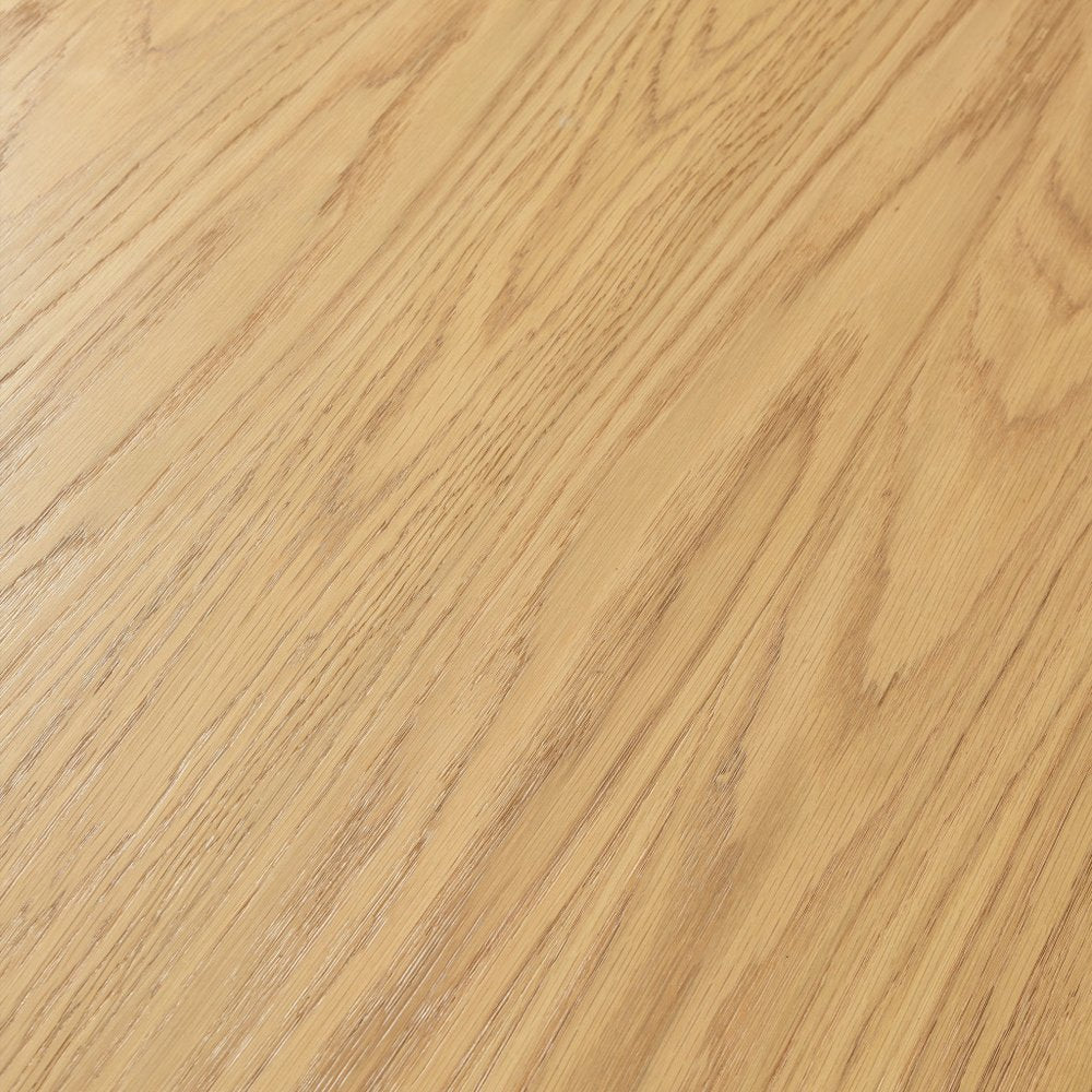 46" Oak Wood Pedestal Base Round Top Dining Table