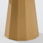 46" Oak Wood Pedestal Base Round Top Dining Table
