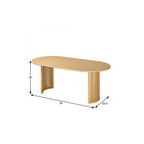 79" Natural Wood Double Pedestal Base Oval Dining Table
