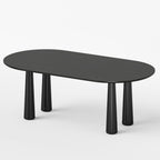 79" Black Solid Wood Oval Dining Table