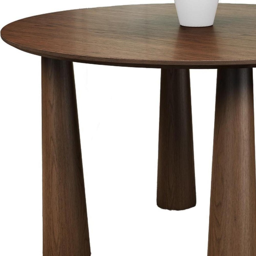 52" Black Wood Round Top Dining Table