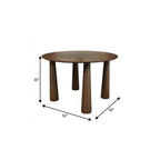 52" Black Wood Round Top Dining Table