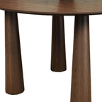 59" Walnut Wood Round Top Dining Table