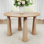 59" Natural Wood Round Top Dining Table