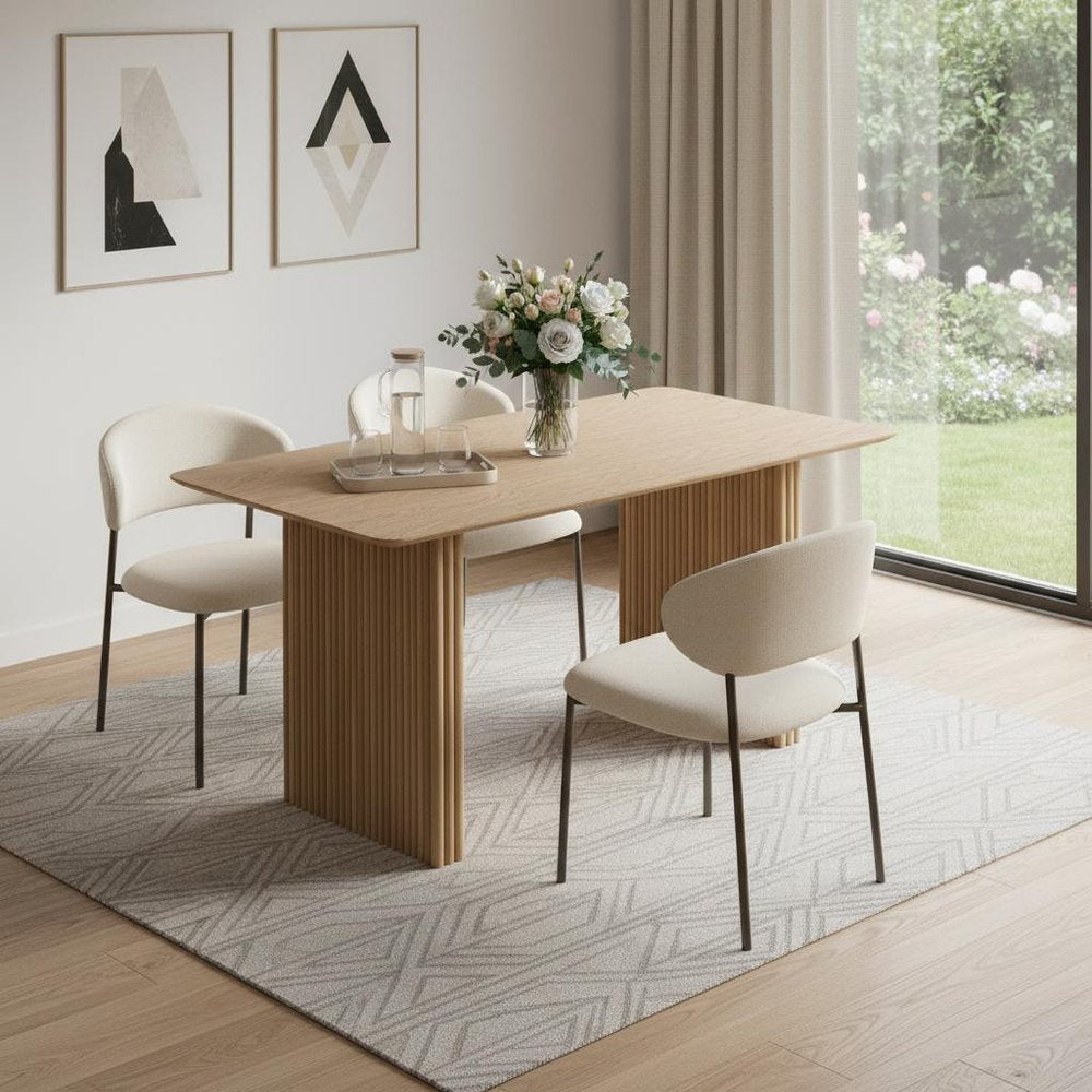 79" Natural Solid Wood Double Pedestal Base Dining Table
