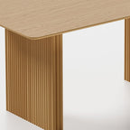 79" Natural Solid Wood Double Pedestal Base Dining Table