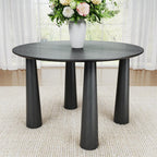 45" Black Wood Round Top Dining Table