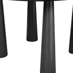 45" Black Wood Round Top Dining Table