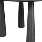 45" Black Wood Round Top Dining Table