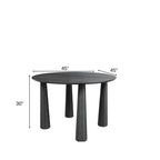 45" Black Wood Round Top Dining Table