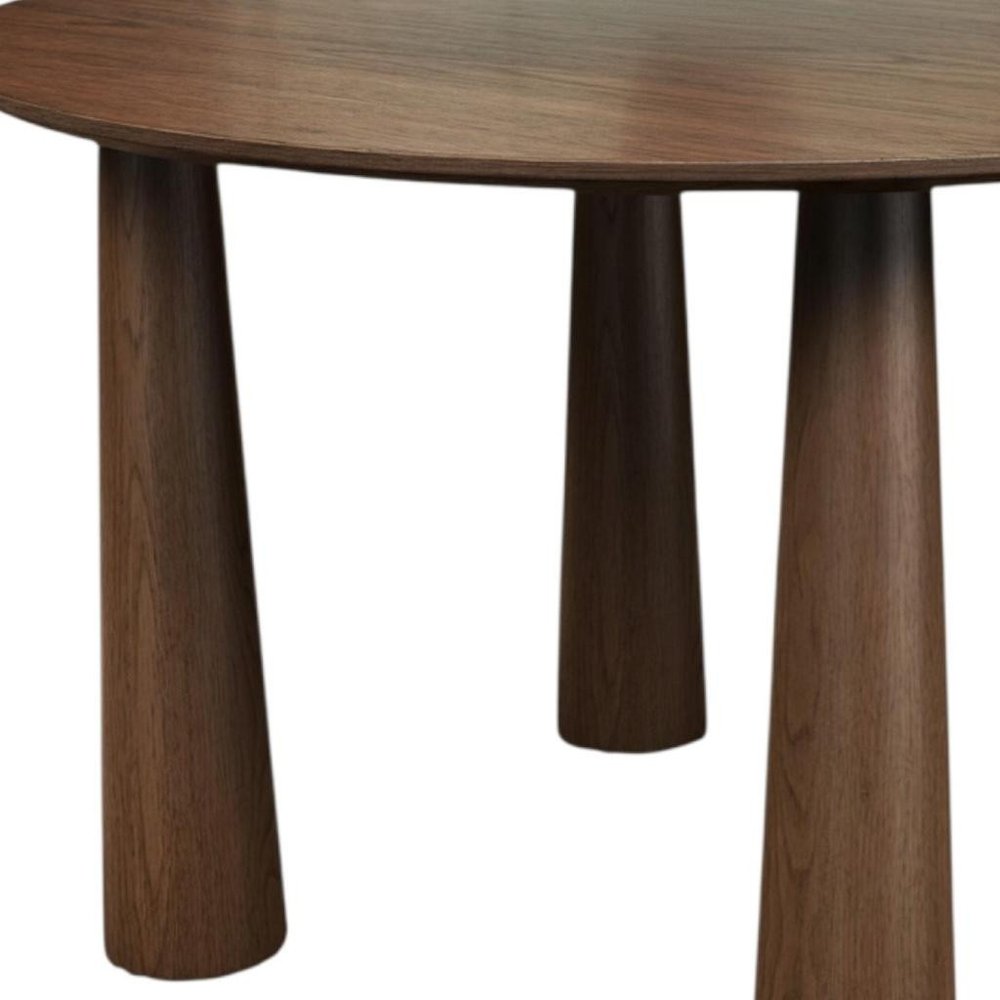 45" Black Wood Round Top Dining Table