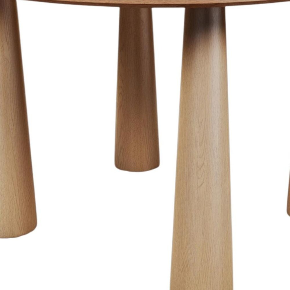 45" Black Wood Round Top Dining Table