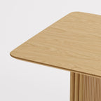 67" Natural Wood Double Pedestal Base Dining Table