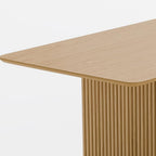 67" Natural Wood Double Pedestal Base Dining Table