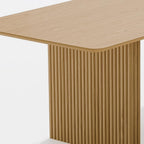 79" Natural Wood Double Pedestal Base Dining Table