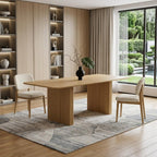 67" Natural Wood Double Pedestal Base Dining Table