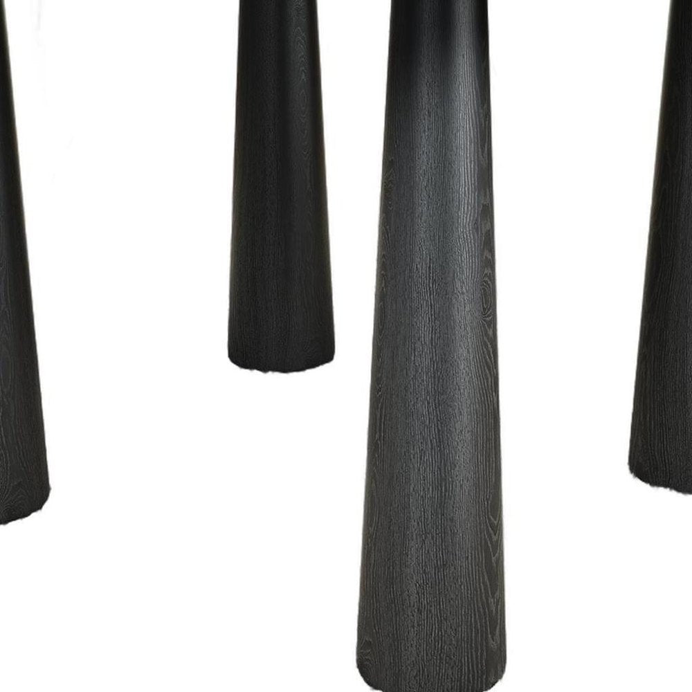 67" Black Solid Wood Oval Dining Table
