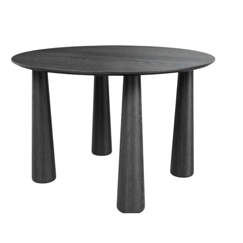 67" Black Solid Wood Oval Dining Table
